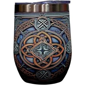 Celtic Knot Stainless Steel Tumbler - Blue and Silver